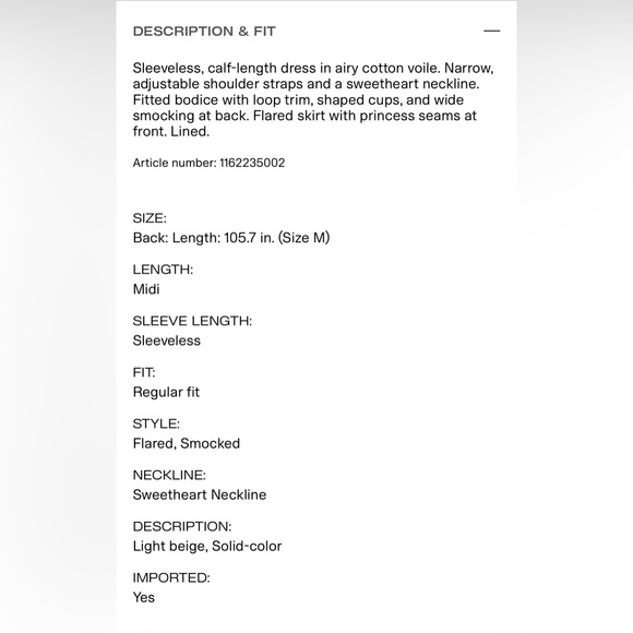 NWT H&M Midi Woven Dress‎ Medium - Picture 9 of 9